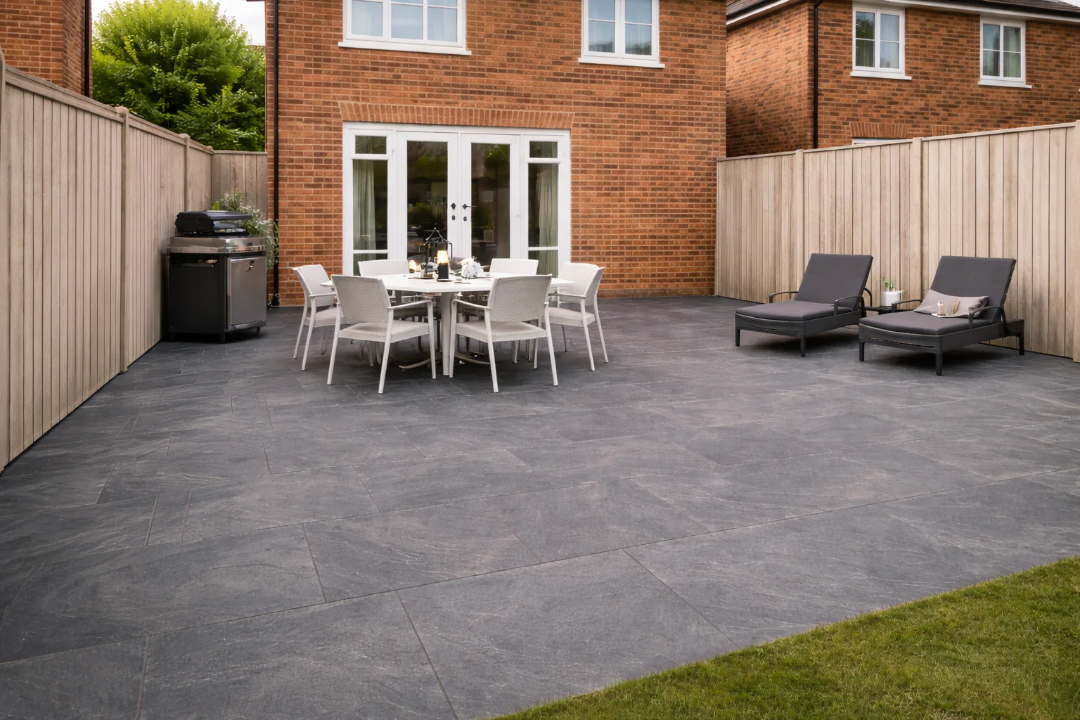 CLEARANCE Dark Grey Porcelain Paving 450x900x20mm (Frame Groove) - Image 3