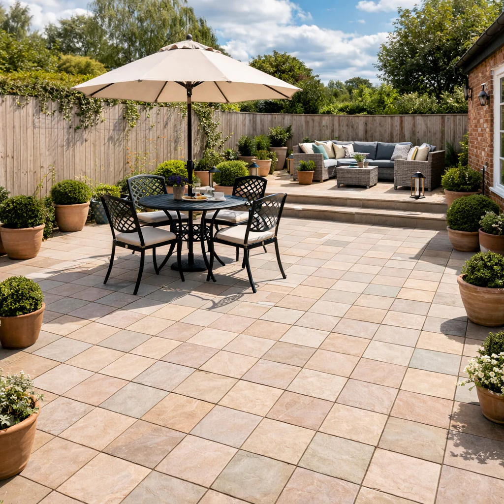 CLEARANCE Green Sandstone Paving 290x290x22mm (Raj Green) - Image 3