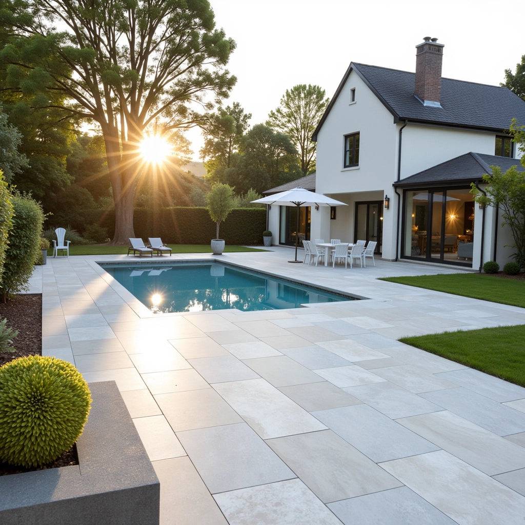 CLEARANCE Light Grey Porcelain Paving 600x600x20mm (Kiara Grey) - Image 2
